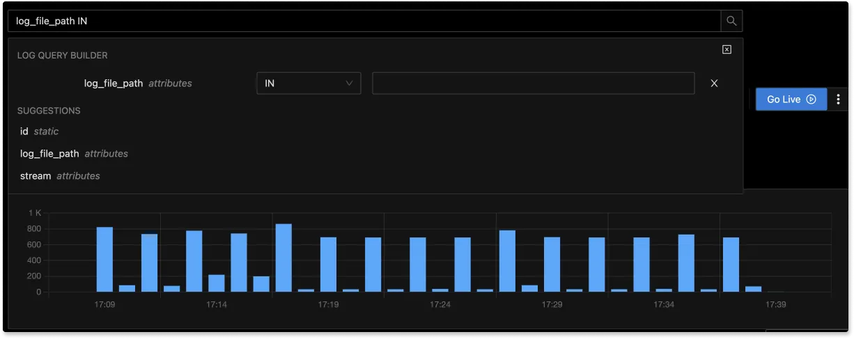 Log Query Builder in SigNoz