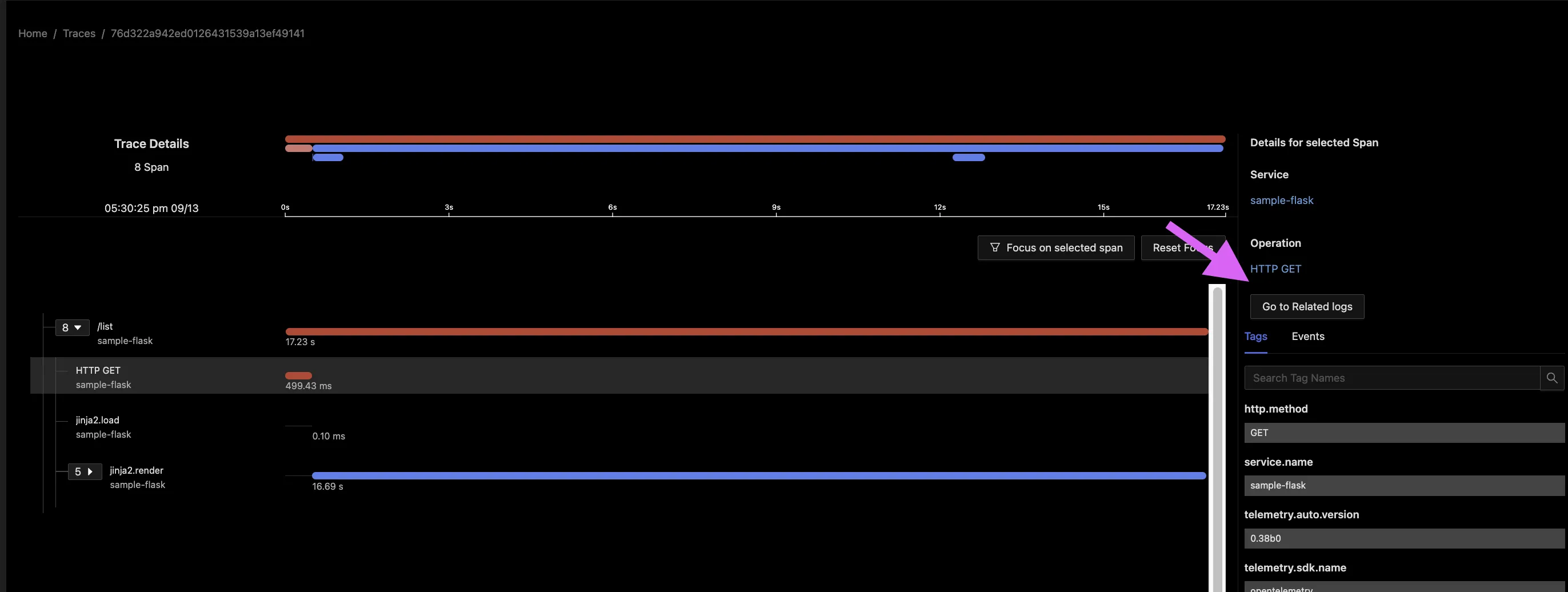 a screenshot of SigNoz traces